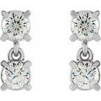 14K White 1/2 CTW Lab-Grown Diamond Two-Stone Earrings