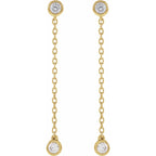 14K Yellow 1/4 CTW Lab-Grown Diamond Chain Earrings