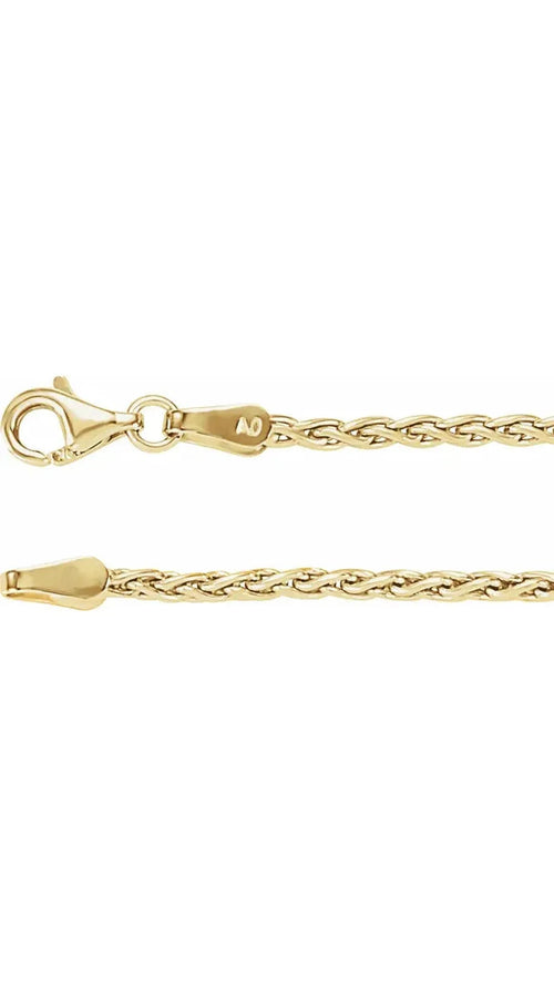 18K Yellow 1.9 mm Wheat 18" Chain