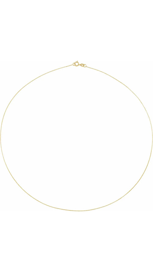 14K Yellow .65 mm Diamond-Cut Cable 18" Chain