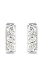 14K White 1/10 CTW Natural Diamond Bar Earrings