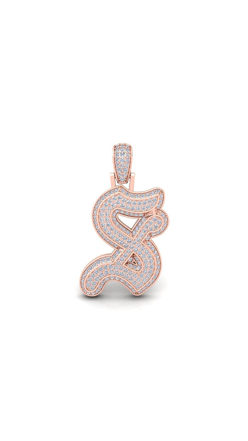 Rose Gold Initial Pendant with Necklace