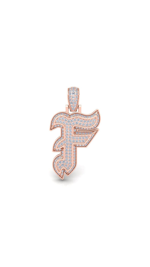 Rose Gold Initial Pendant with Necklace
