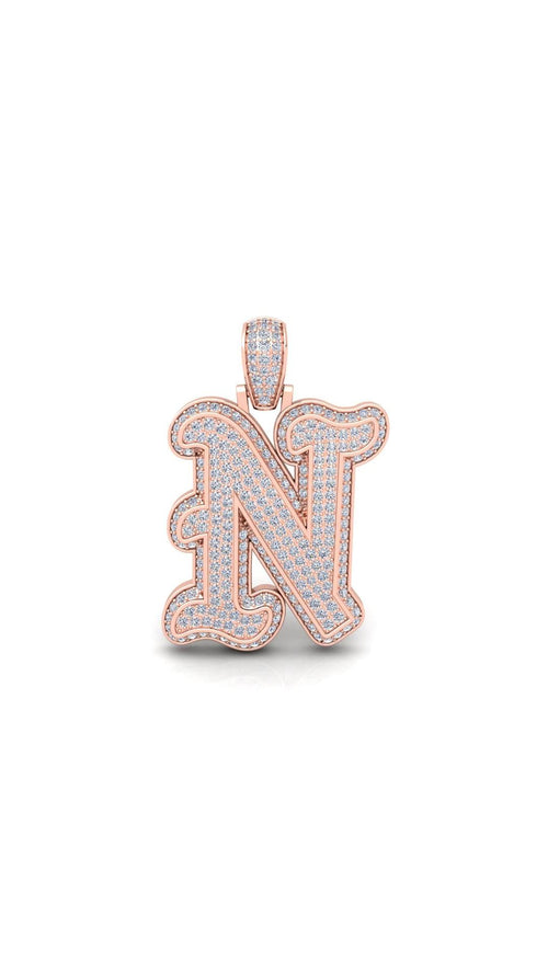 Rose Gold Initial Pendant with Necklace
