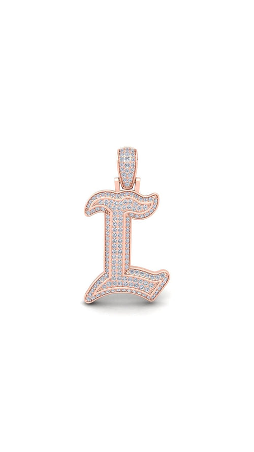 Rose Gold Initial Pendant with Necklace