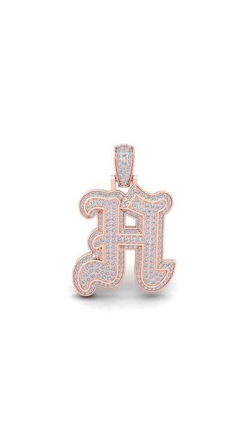 Rose Gold Initial Pendant with Necklace
