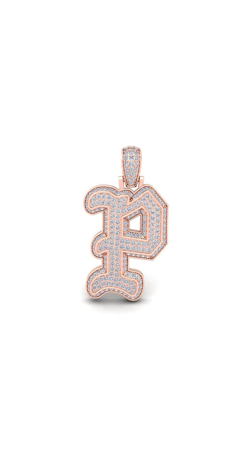 Rose Gold Initial Pendant with Necklace