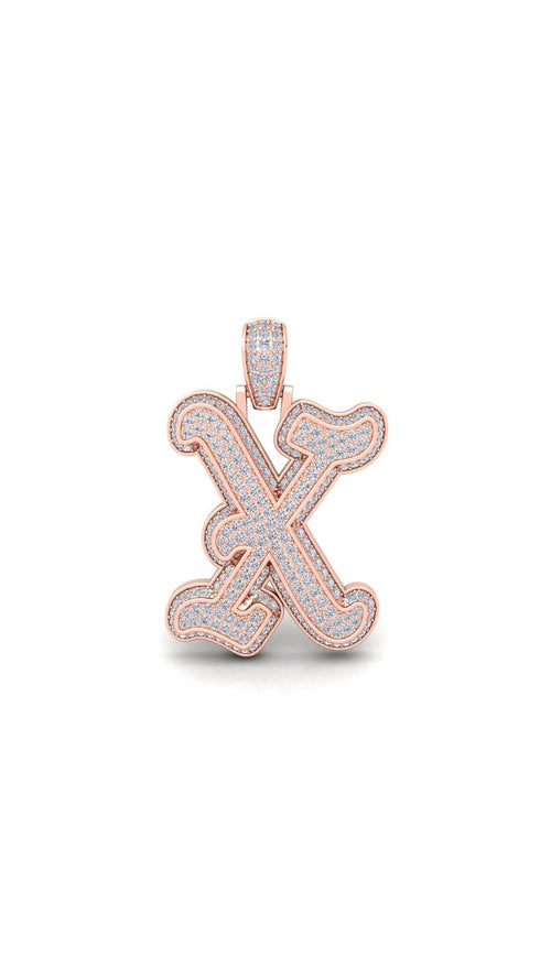 Rose Gold Initial Pendant with Necklace