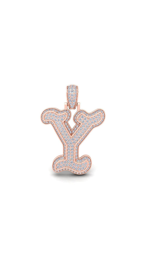 Rose Gold Initial Pendant with Necklace