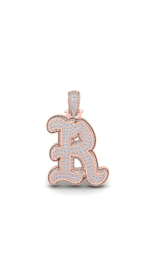 Rose Gold Initial Pendant with Necklace