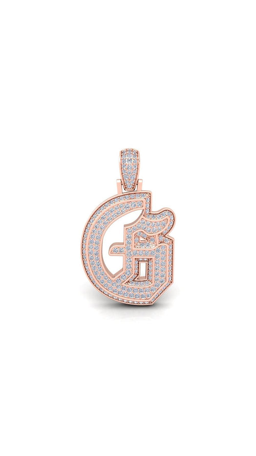 Rose Gold Initial Pendant with Necklace