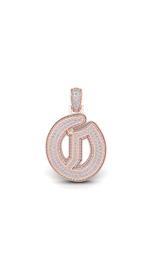 Rose Gold Initial Pendant with Necklace