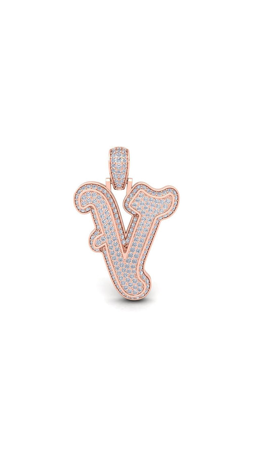 Rose Gold Initial Pendant with Necklace