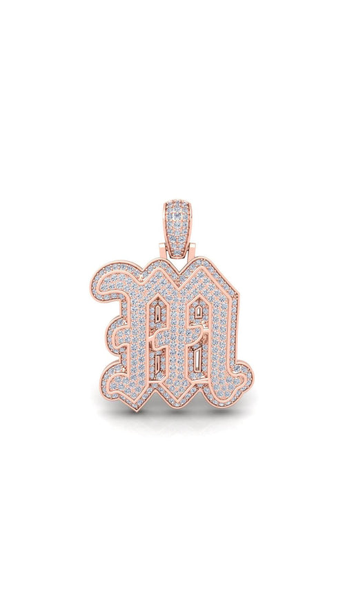 Rose Gold Initial Pendant with Necklace