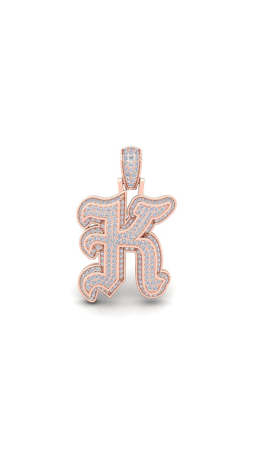 Rose Gold Initial Pendant with Necklace