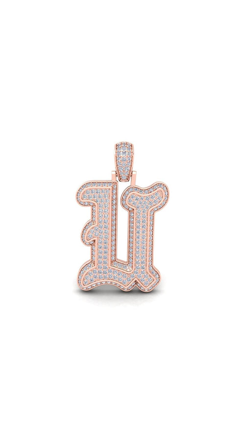 Rose Gold Initial Pendant with Necklace