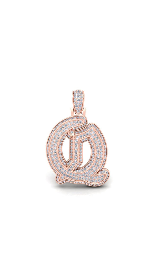 Rose Gold Initial Pendant with Necklace