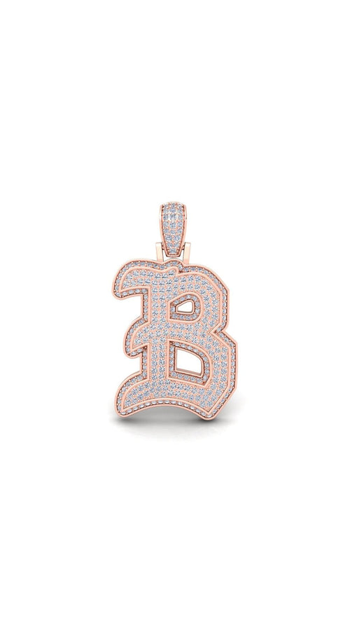 Rose Gold Initial Pendant with Necklace
