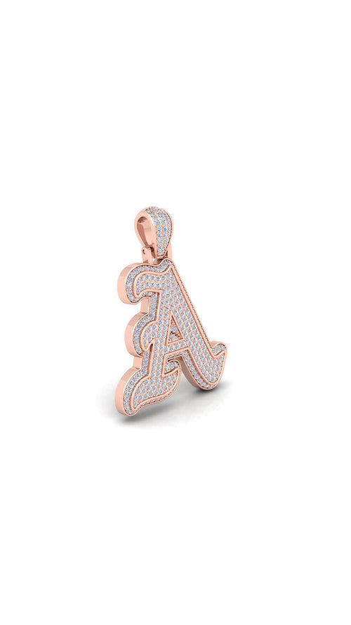 Rose Gold Initial Pendant with Necklace