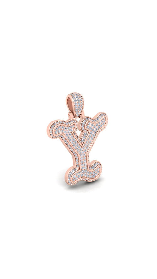 Rose Gold Initial Pendant with Necklace