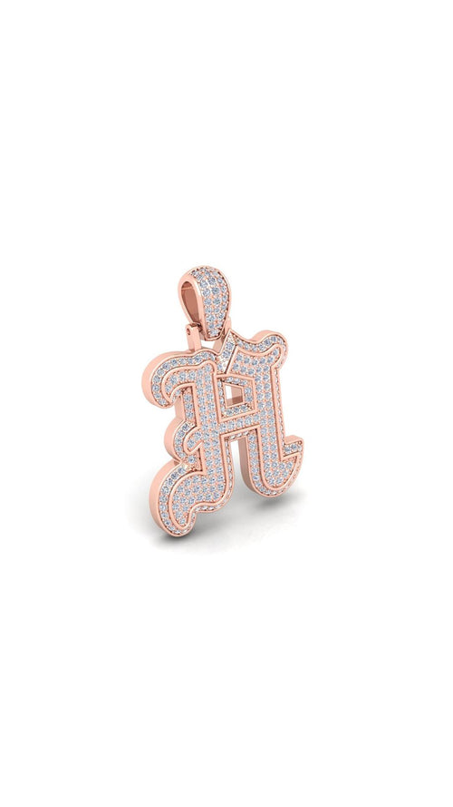 Rose Gold Initial Pendant with Necklace