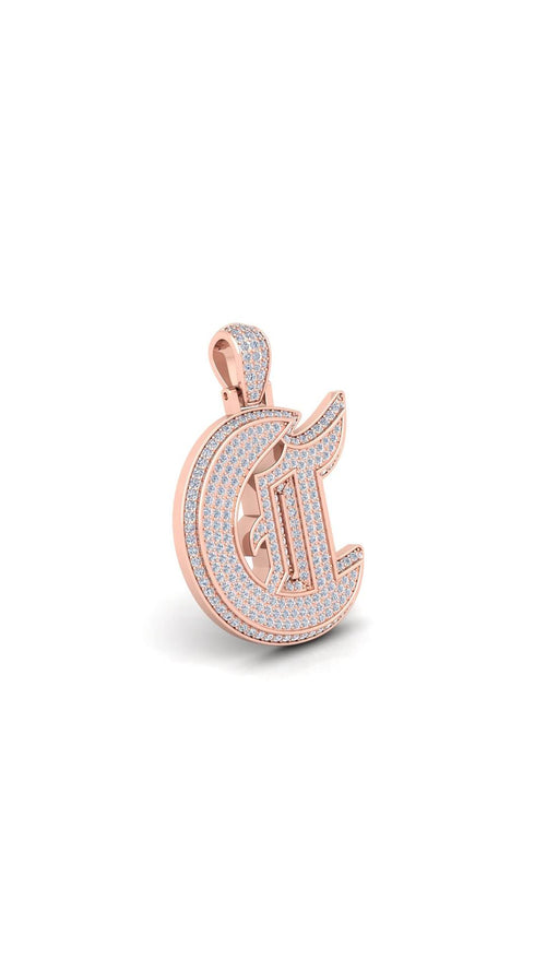 Rose Gold Initial Pendant with Necklace