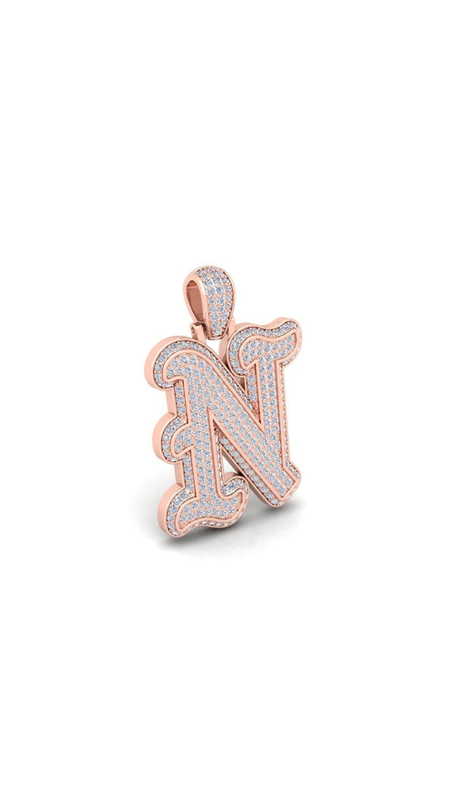 Rose Gold Initial Pendant with Necklace
