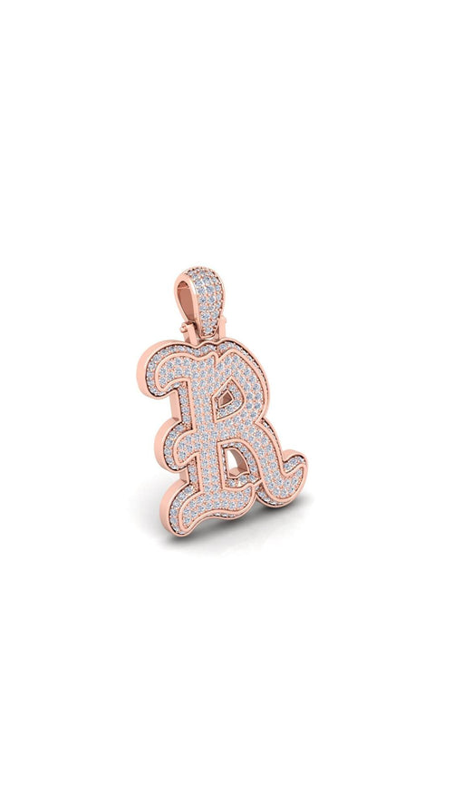 Rose Gold Initial Pendant with Necklace