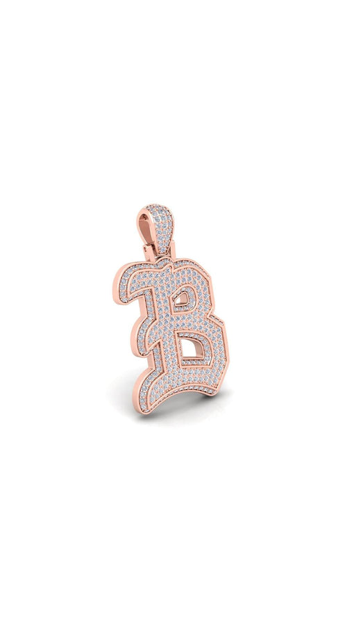 Rose Gold Initial Pendant with Necklace