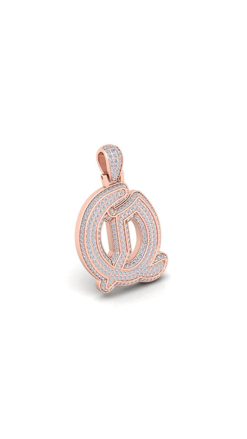 Rose Gold Initial Pendant with Necklace