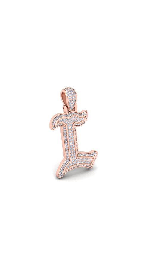 Rose Gold Initial Pendant with Necklace