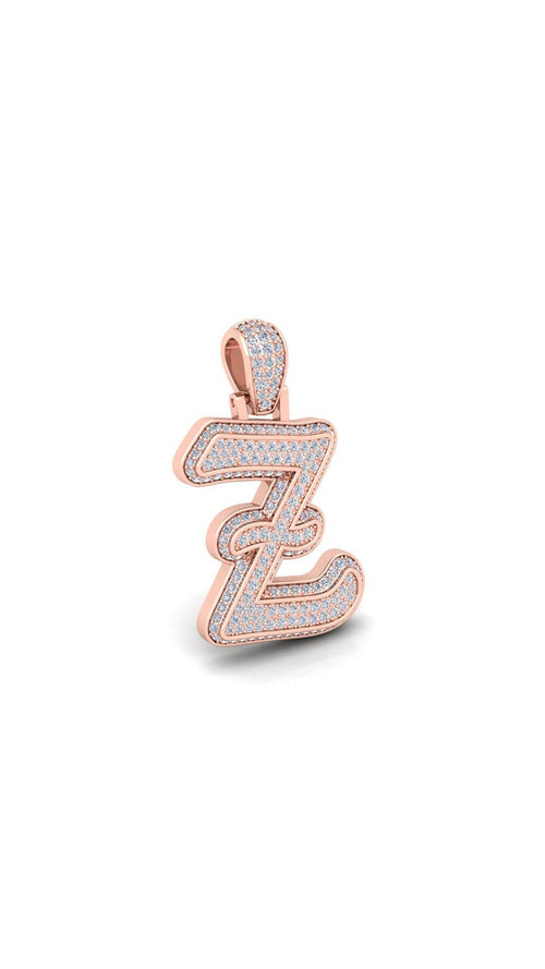 Rose Gold Initial Pendant with Necklace