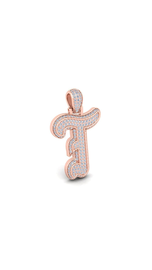 Rose Gold Initial Pendant with Necklace
