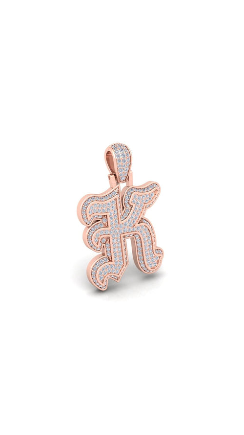 Rose Gold Initial Pendant with Necklace