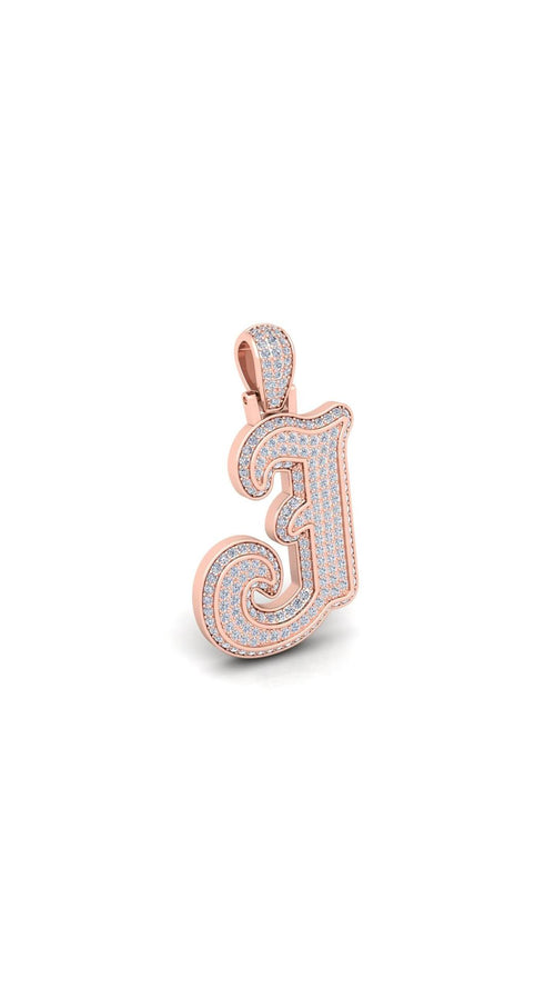 Rose Gold Initial Pendant with Necklace