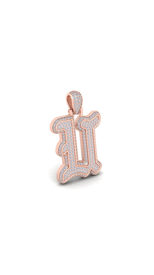 Rose Gold Initial Pendant with Necklace