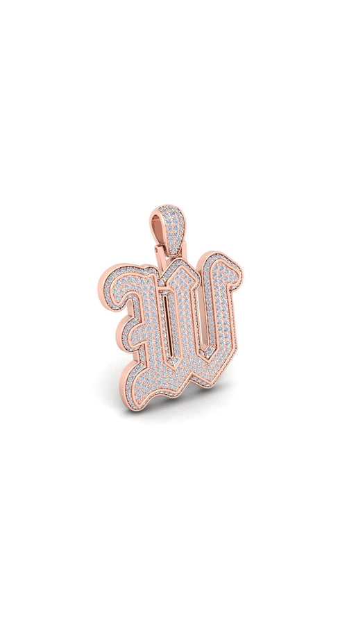 Rose Gold Initial Pendant with Necklace