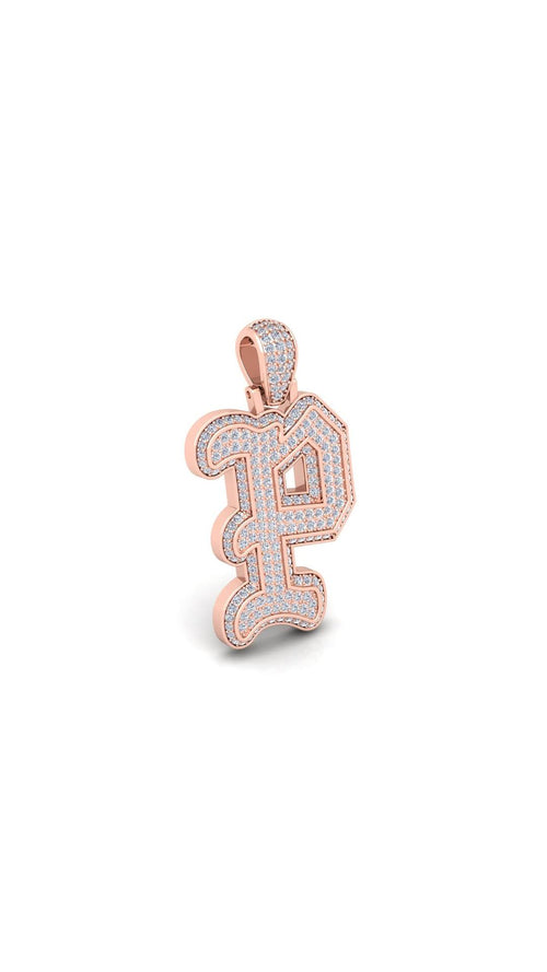 Rose Gold Initial Pendant with Necklace