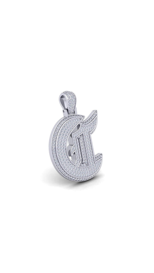 Silver Initial Pendant with Necklace