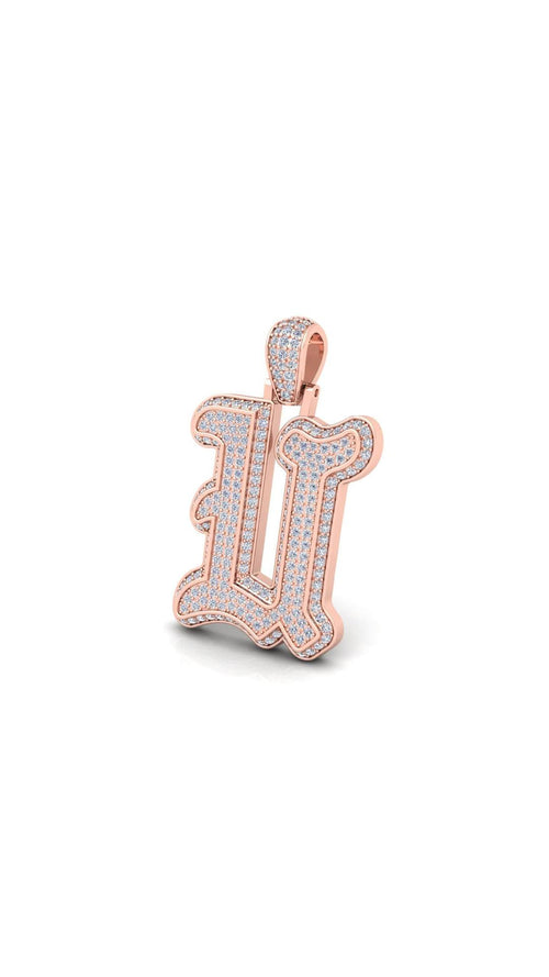 Rose Gold Initial Pendant with Necklace