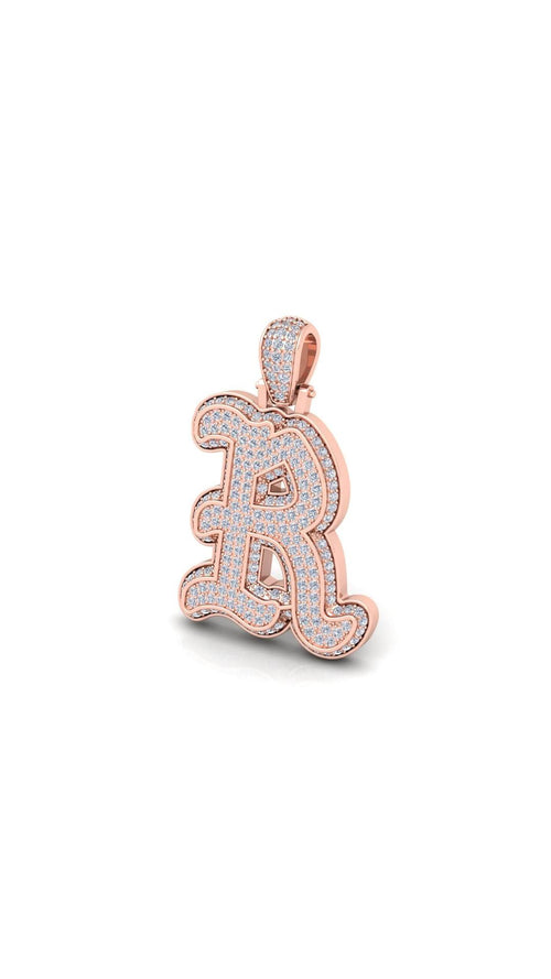Rose Gold Initial Pendant with Necklace