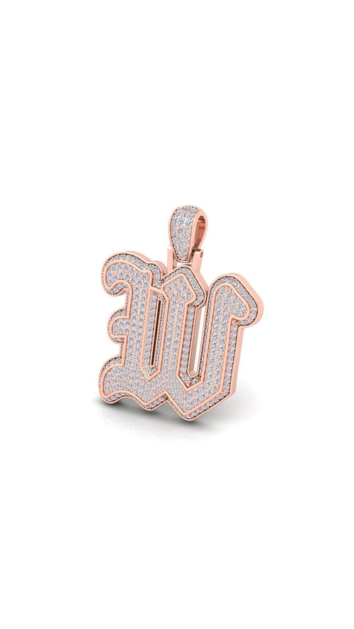 Rose Gold Initial Pendant with Necklace