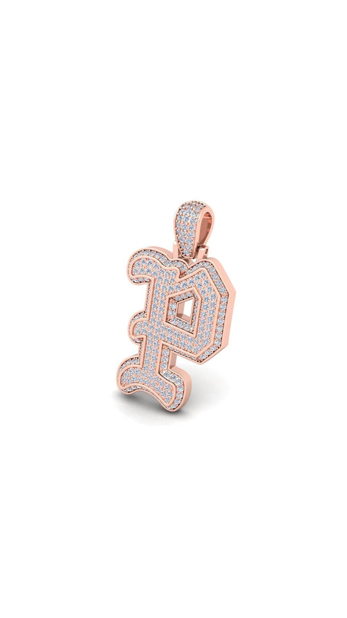 Rose Gold Initial Pendant with Necklace