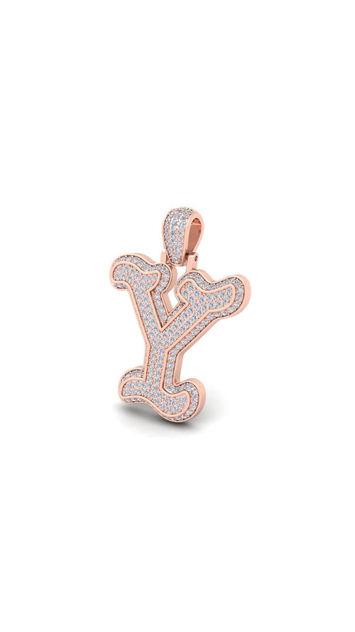 Rose Gold Initial Pendant with Necklace