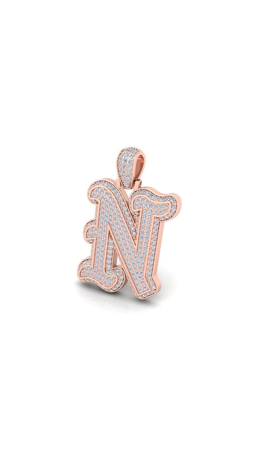 Rose Gold Initial Pendant with Necklace