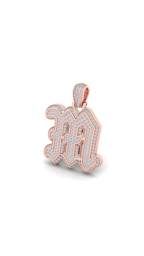 Rose Gold Initial Pendant with Necklace