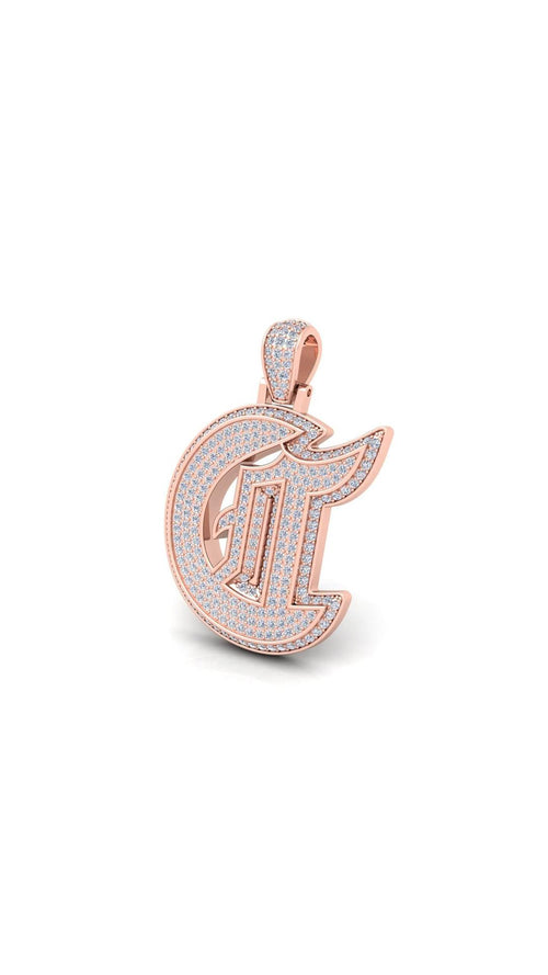 Rose Gold Initial Pendant with Necklace