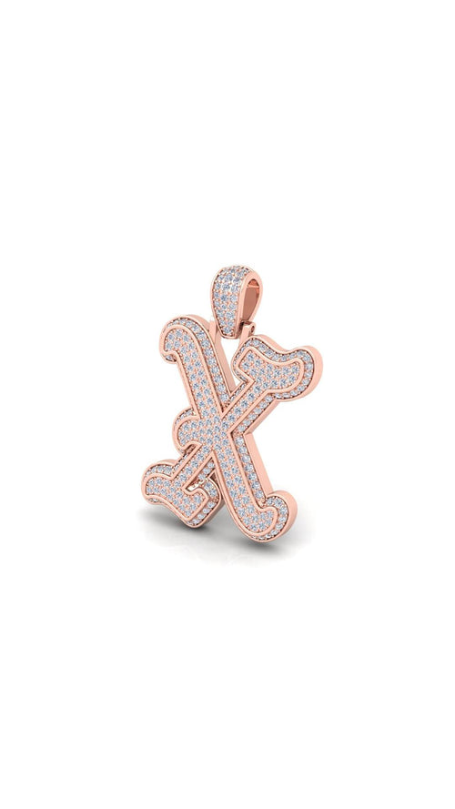 Rose Gold Initial Pendant with Necklace