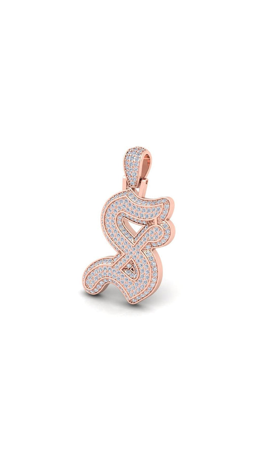 Rose Gold Initial Pendant with Necklace