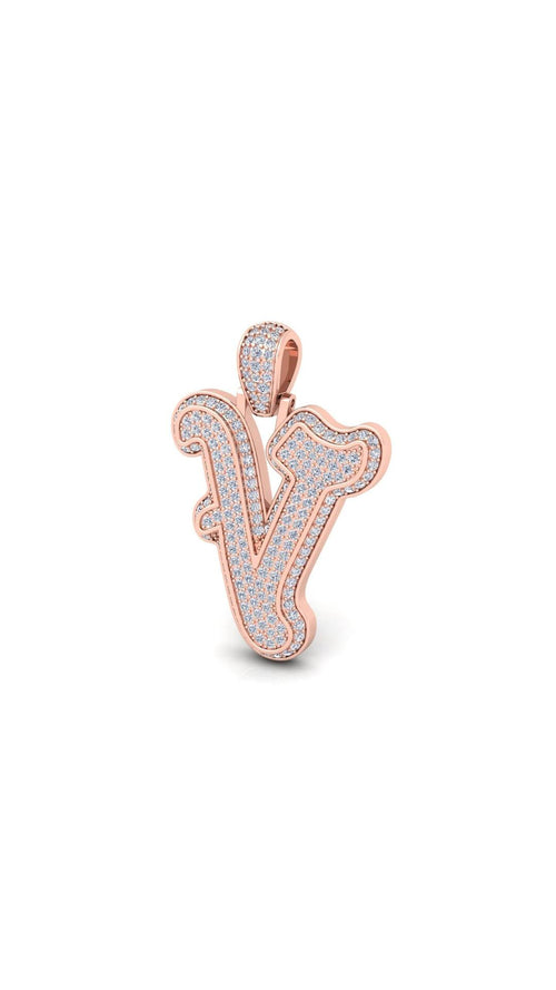 Rose Gold Initial Pendant with Necklace
